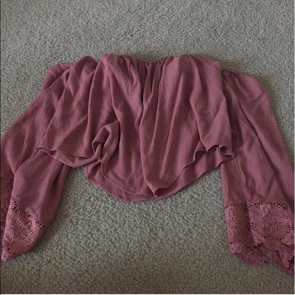 Off the shoulder pink top